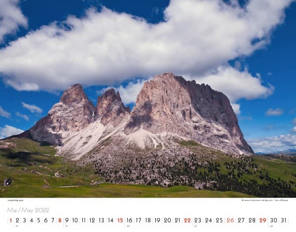 Wall Calendar The Alps 2022