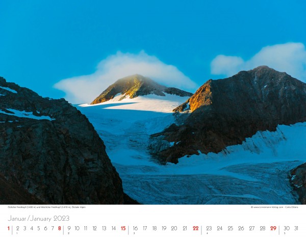 Wall Calendar The Alps 2023