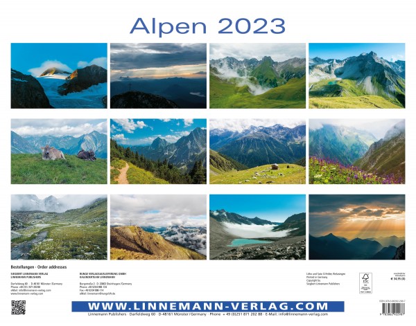 Wall Calendar The Alps 2023