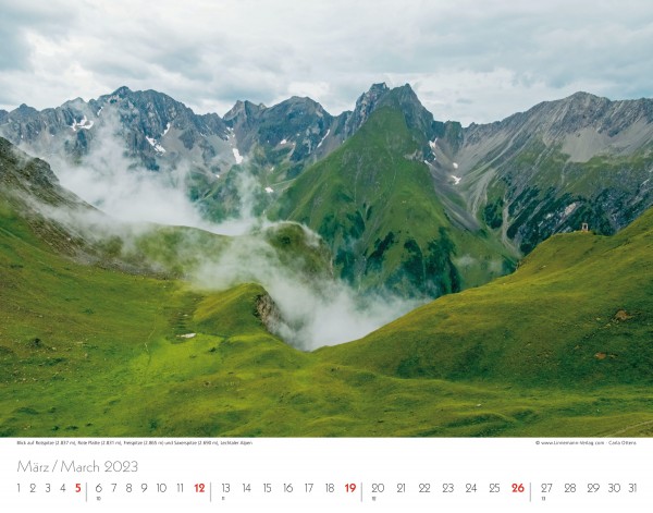 Wall Calendar The Alps 2023