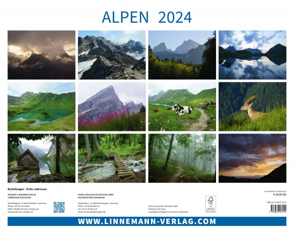 Wall Calendar The Alps 2024