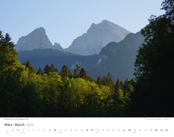 Wall Calendar The Alps 2024