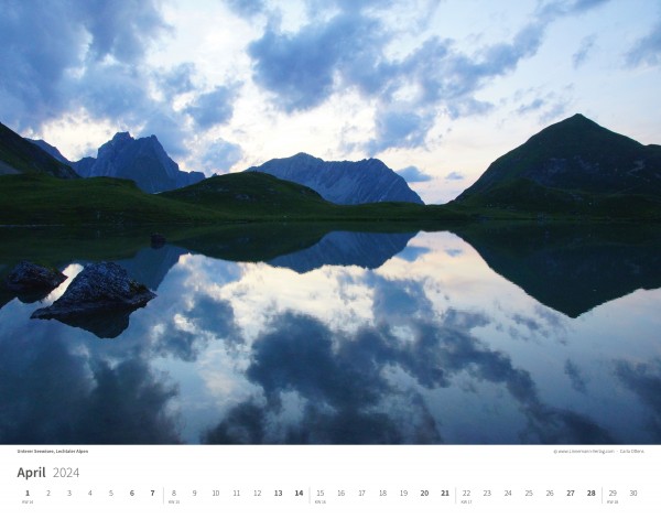 Calendrier mural Les Alpes 2024