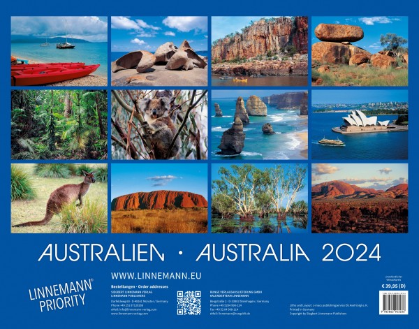Calendrier mural Australie 2025 - Calendriers 2020  Calendriers muraux pays, ville et nature 