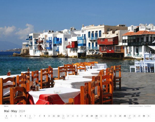 Wall Calendar Greece 2024