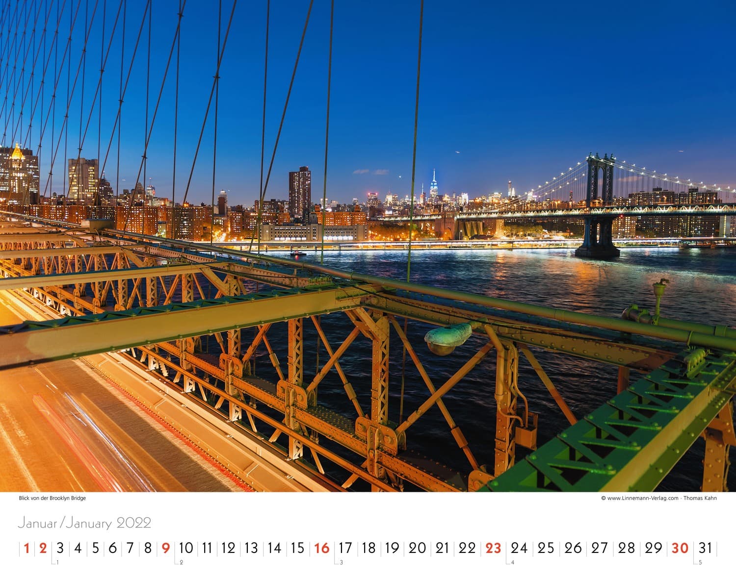 Wall Calendar New York 2022