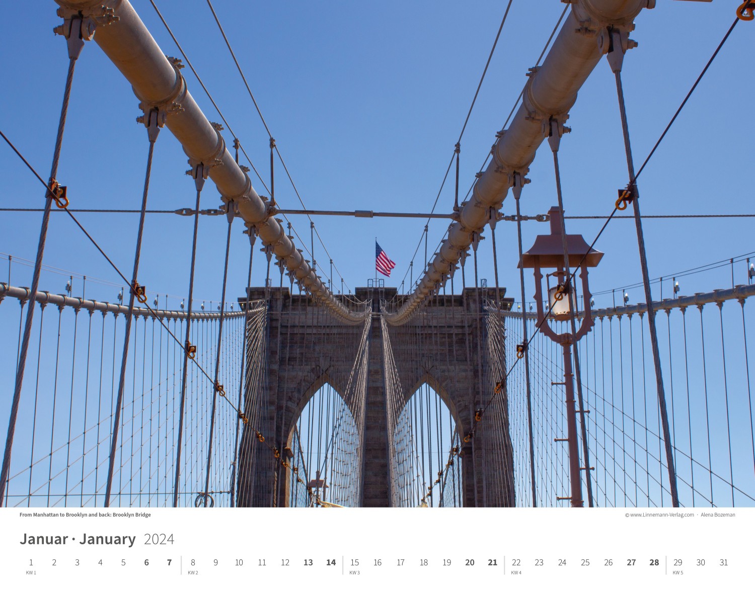 Wall Calendar New York 2024