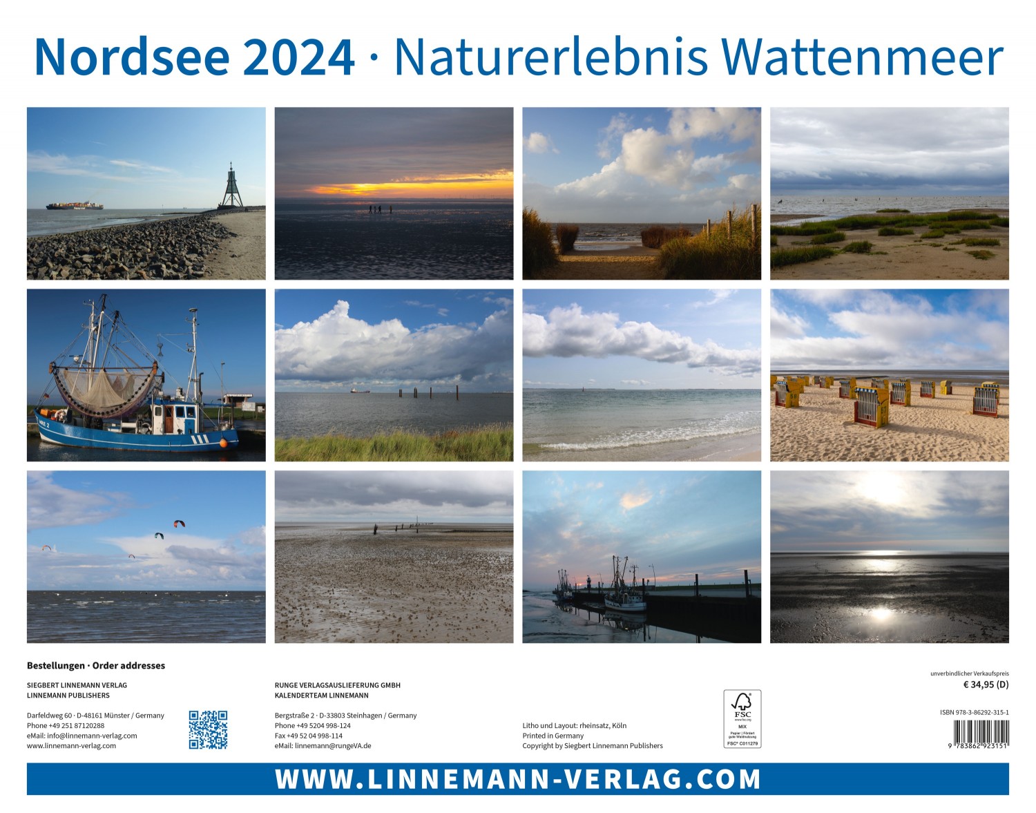 Wall Calendar North Sea 2024 Wall Calendar North Sea 2024