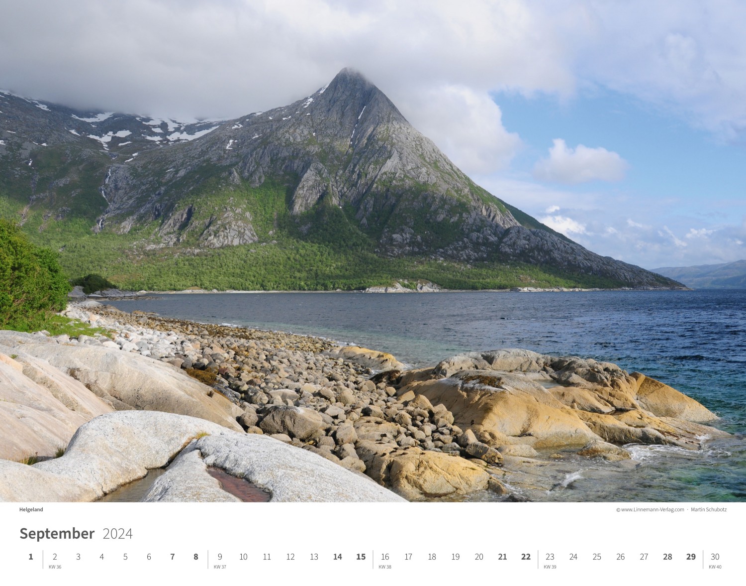 Calendrier mural Norvège 2024