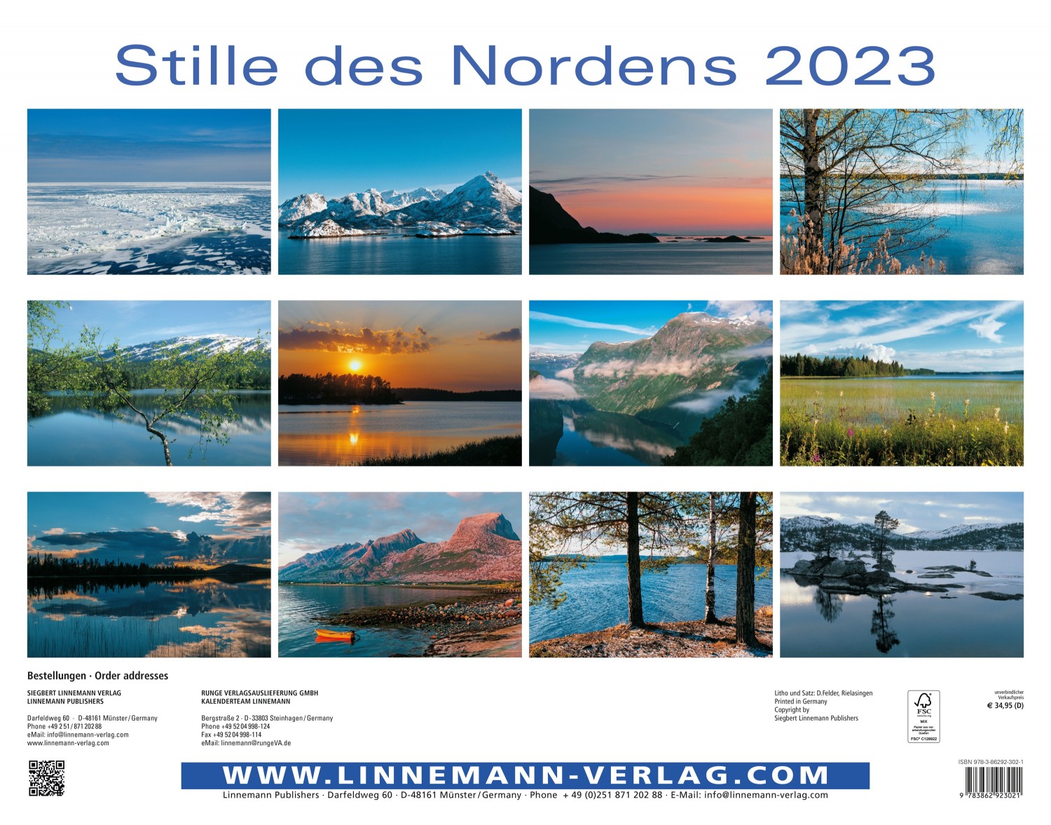 Wall Calendar Silence of the North 2023 Wall Calendar Silence of the North 2023