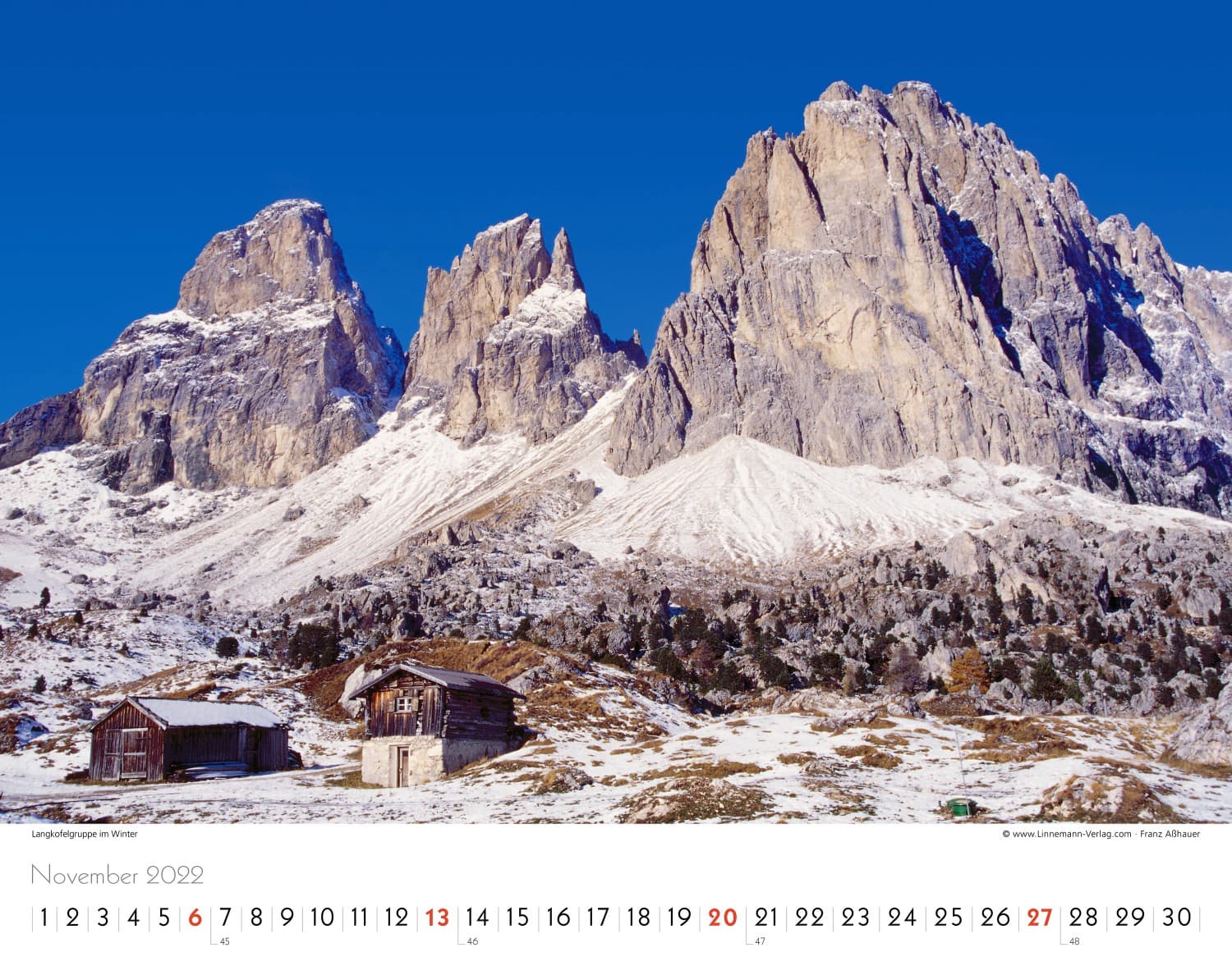 Wall Calendar South Tyrol 2022