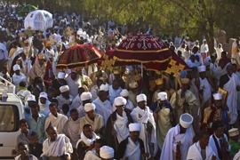 Äthiopien: Pilger auf dem Hidar Zion Fest in Axum
